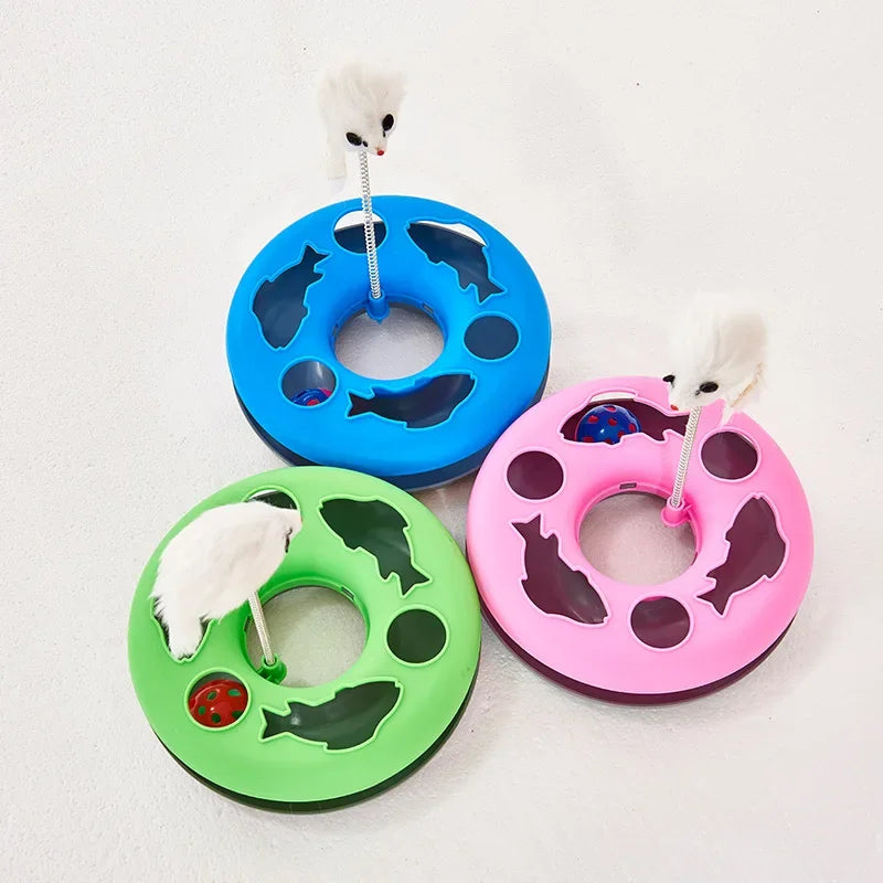 Funny Cat Toys for Indoor Cats Interactive Kitten Toys Roller Tracks with Catnip Spring Pet Toy with Exercise Balls Teaser Mouse