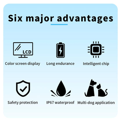 Automatic Anti Barking Dog Collar HD Digital Rechargeable Bark Stopper Smart Stop Barking IP67 Waterproof Collar For Dog
