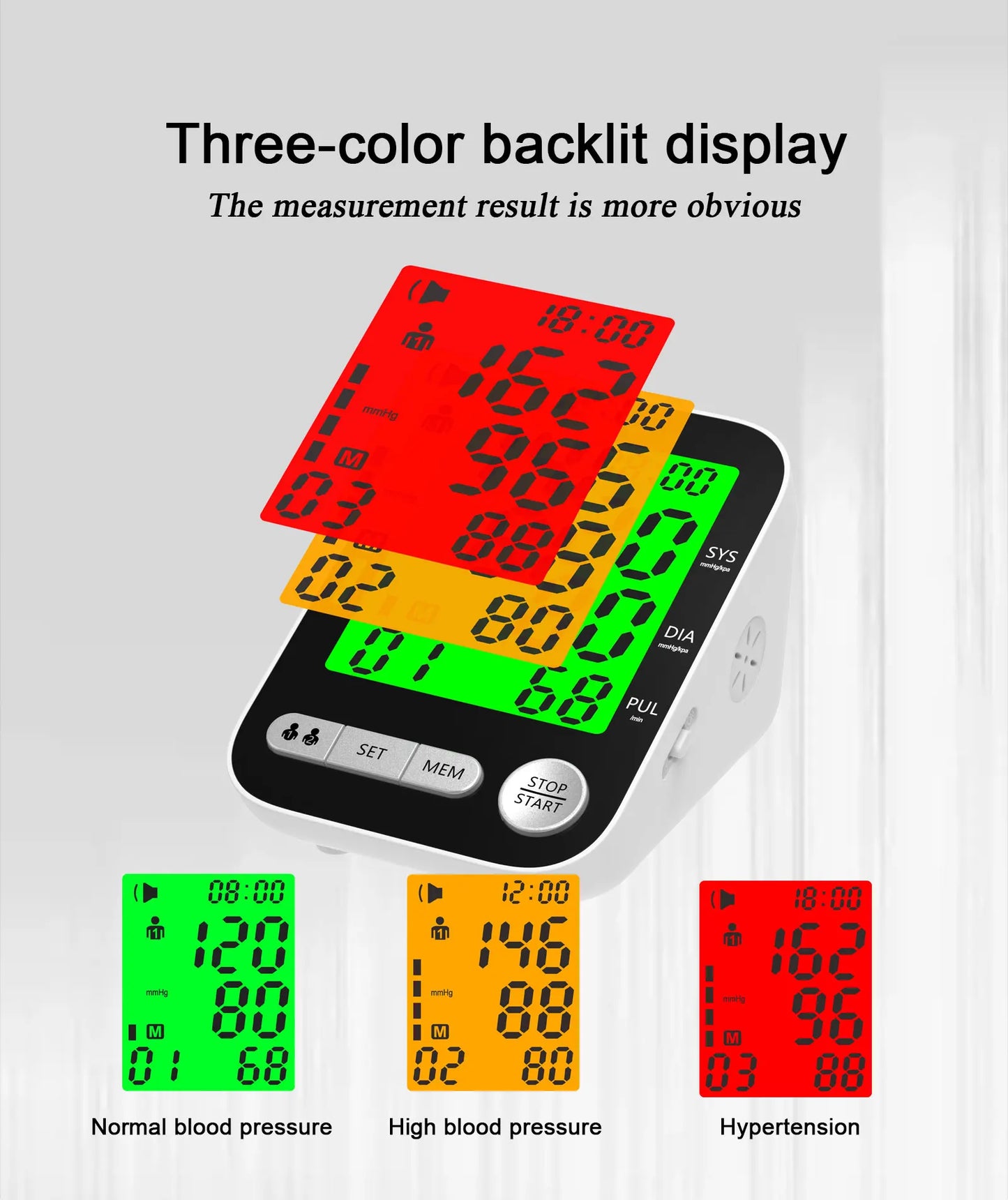 High Accurate Blood Pressure Monitor Digital Sphygmomanometer Bp Monitors Electronic Tonometer Arm Cuff Talking BPM Tensiometer