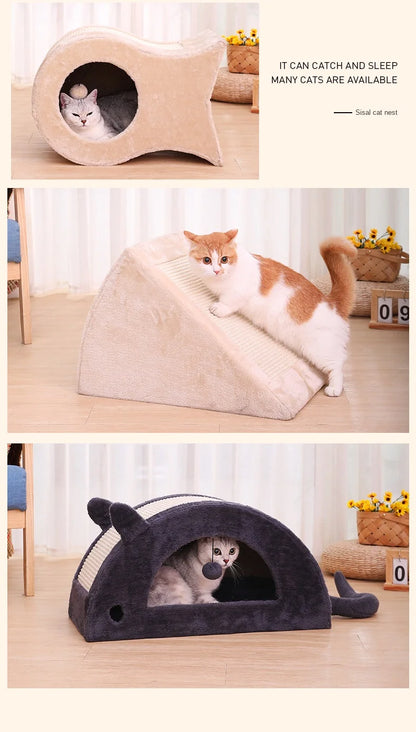Cat Nest Warm Cat House Enclosed House All Year Round Winter Cat Sleeping Nest Pet Supplies