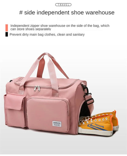 Carry On Travel Bag Large Capacity Gym Bag Weekender Overnight Duffle Bags With Shoe Compartment Sports Fitness Bags for Women