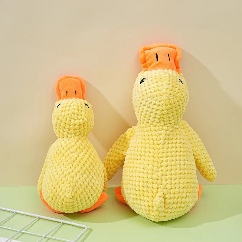 Plush Companion Sleeping Duck Dog Toys for Small Large Dogs Bite Resistant Teeth Grinding Sound Relief Duck Sound Toy
