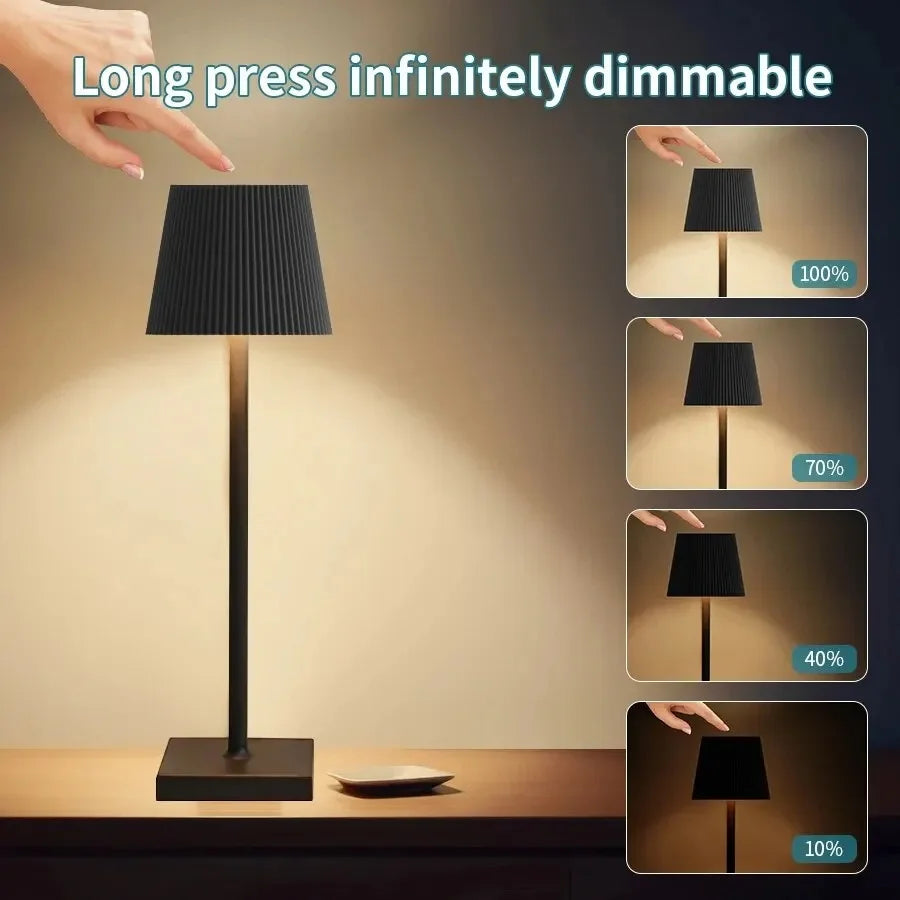 Nordic LED Table Lamp Rechargeable Touch Dimmable Desk Lamp bedroom decoration Home Dining Room Coffee Shop Simple Room Decor