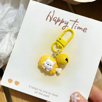 Funny Three-Dimensional Kawaii Pig Keychain Waterme Rain Coat Animal Shape Keychain Sleeping Mobile Phone Bag Pendant