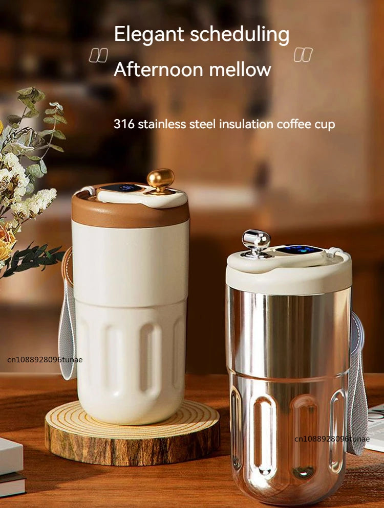 Intelligent Digital LED Temperature Display Coffee Cup Stainless Steel Thermo Bottle Keeps Cold and Heat Thermal Mug Sports Cup