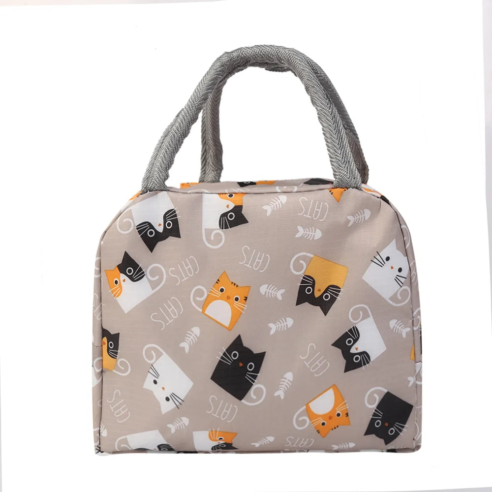 Cartoon Children's Lunch Bag Waterproof Oxford Cloth Portable Lunch Bags Tote Thermal Insulation Aluminum Film