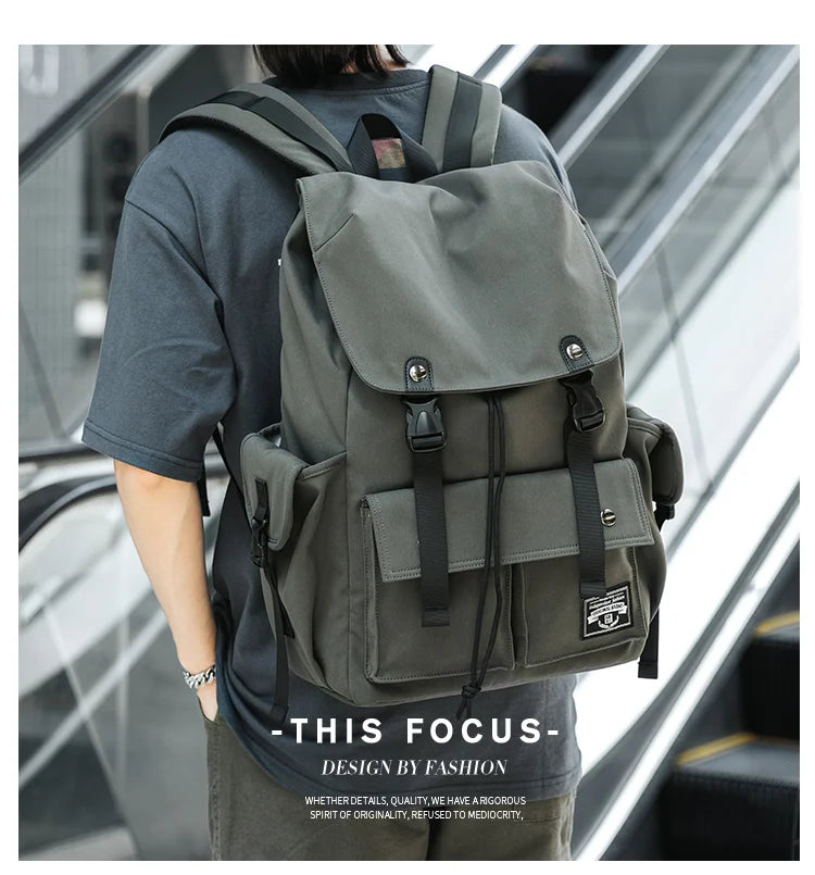 Fashion Waterproof Large Capacity Drawstring Backpack for Men Oxford Durable Travel College Student Laptop School Bag Bookbag