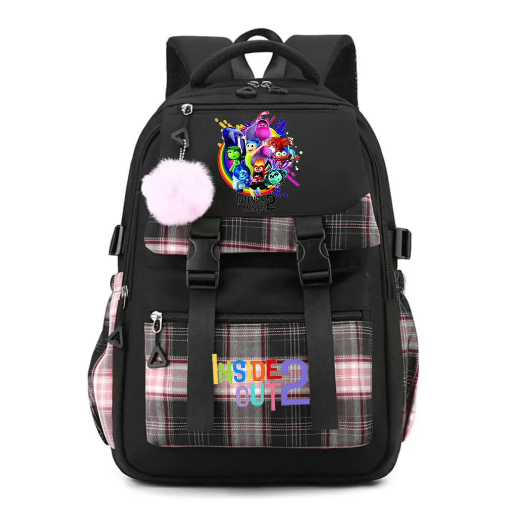 Inside Out 2 Girls Anime Cute Backpack Boy Cartoon Printed Schoolbag Children Large Capacity Book Bag Kids Shoulders Bag