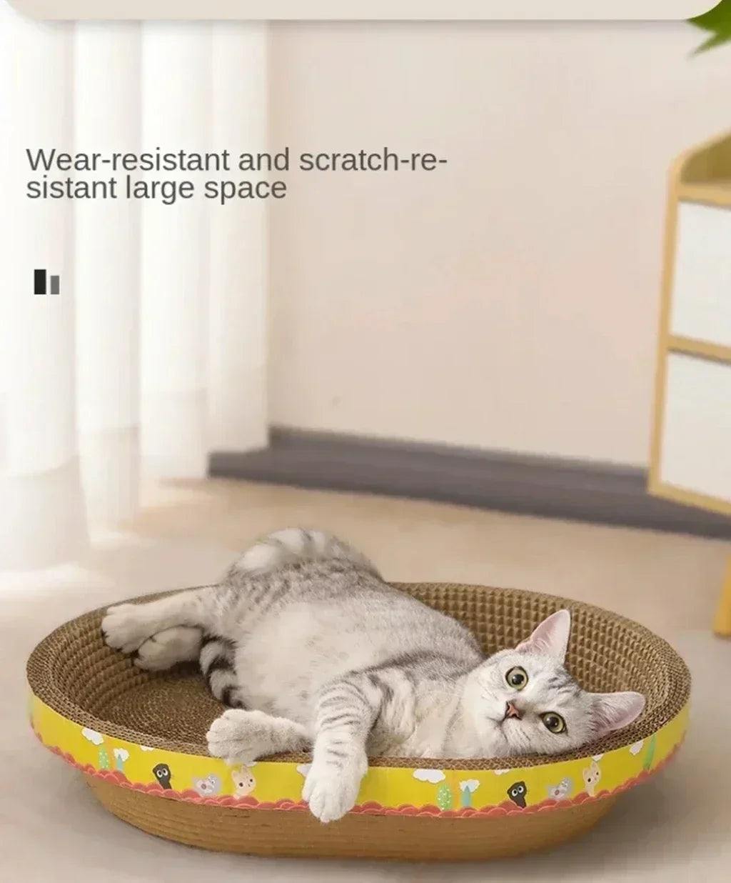 Oval Cat Scratching Board Protect Furniture Grinding Claw Toys  Corrugated Paper Wear-resistant Cat Nest Cat Accessories