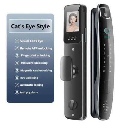 3D Facial Recognition Intelligent Door Lock Fully Automatic Lock Password Lock Fingerprint Lock Home Intercom Graffiti Palm Vein