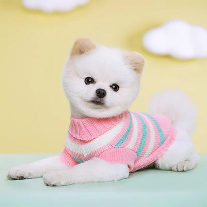 Dog Knitted Sweater S-2XL Autumn Winter For Small Dog Cat Soft Cozy Warm Clothes Chihuahua Schnauzer Pet Turtleneck Costume