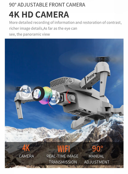 Drone E88 RC Quadcopter Foldable Portable 5G WiFi FPV Drones With 4K HD Camera Altitude Hold Mode follow Drone
