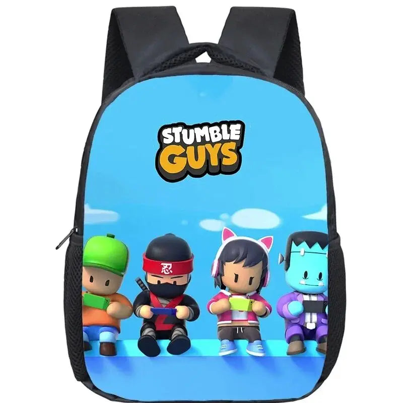 Cartoon Stumble Guys Backpack Children School Bags 3D Game Kids Backpack for Boys Girls Kindergarten Bag Baby Toddler Bookbag
