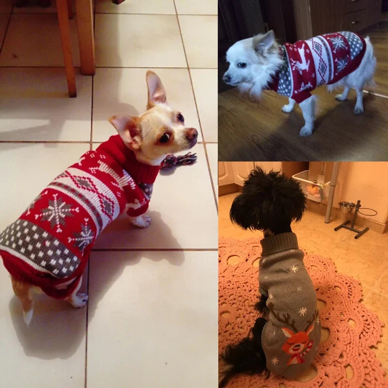 Christmas Cat Dog Sweater Pullover Winter Dog Clothes for Small Dogs Chihuahua Yorkies Puppy Jacket Pet Clothing ubranka dla psa
