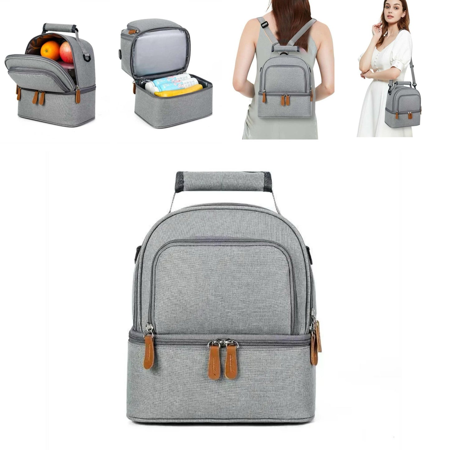 Large Capacity Hot Picnic School Food Lunch Bag Insulated Backpack Lunch Box Bags Fresh Cooler Breast Milk Fresh-keeping Handbag