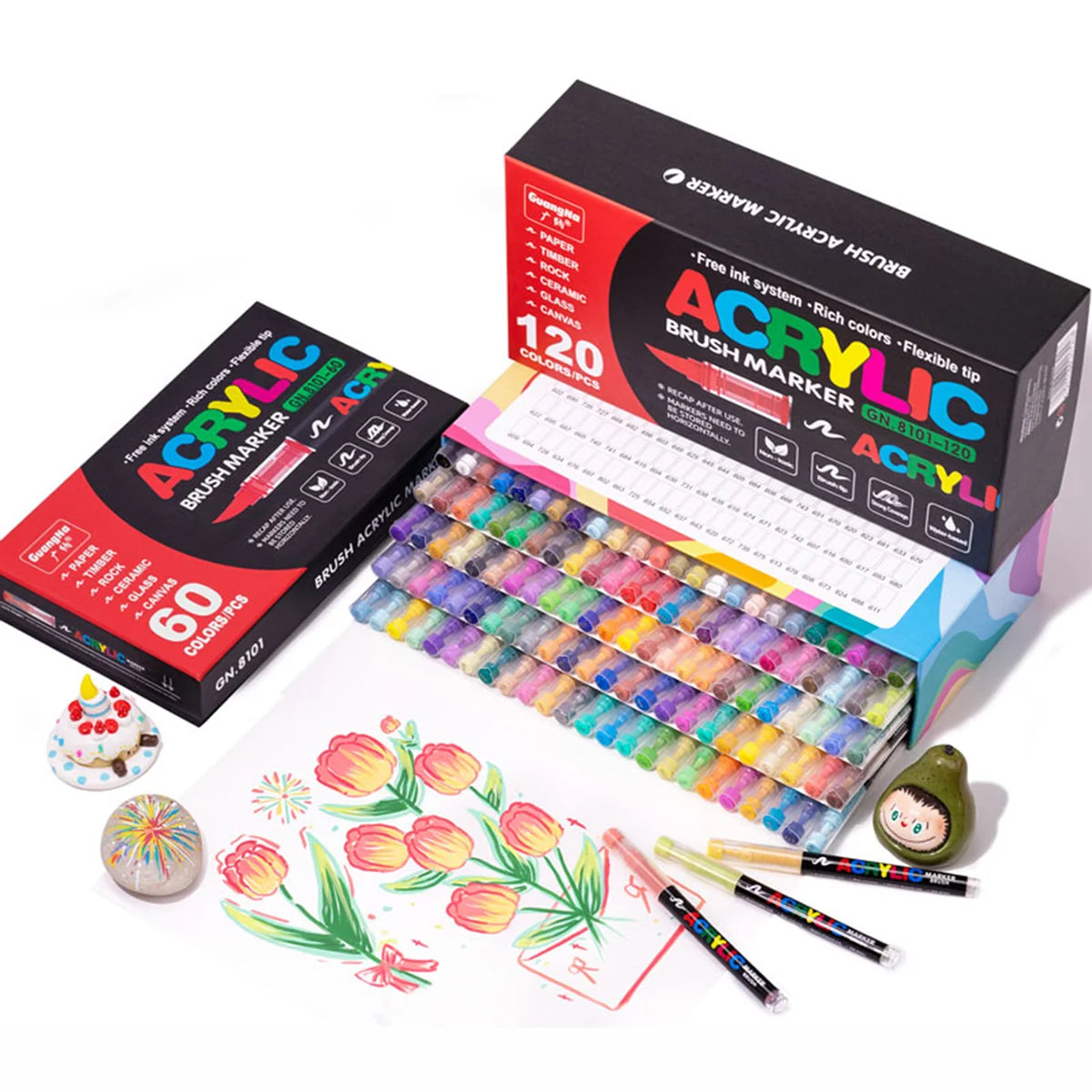 12-240 Color/box Professional Artist Marker Set - Soft-tip Drawing Straight Line Liquid Acrylic Markers, DIY Graffiti Art Painti