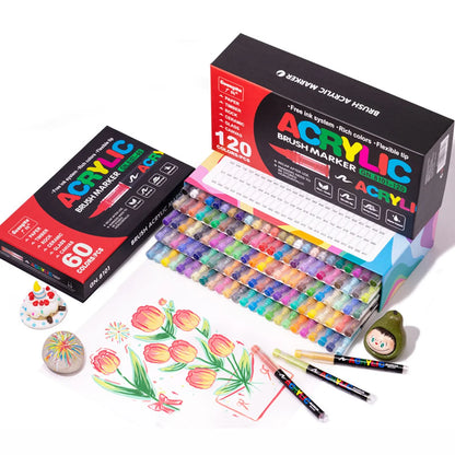 12-240 Color/box Professional Artist Marker Set - Soft-tip Drawing Straight Line Liquid Acrylic Markers, DIY Graffiti Art Painti
