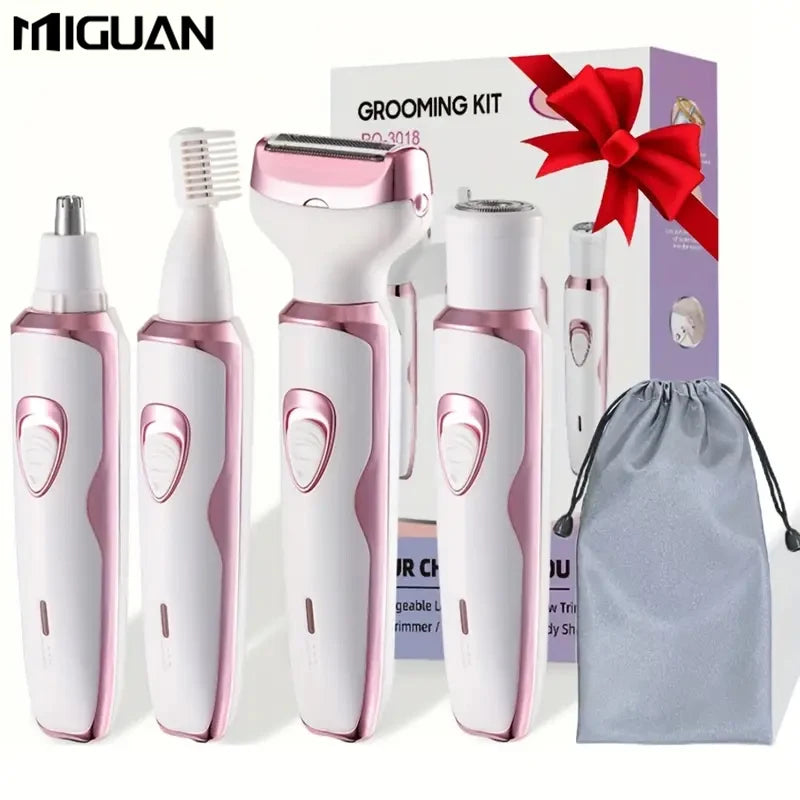4 In 1 Women's Electric Hair Remover/Women's Multi-Function Electric Hair Remover Set/Women's Bikini Trimmer/USB Rechargeable