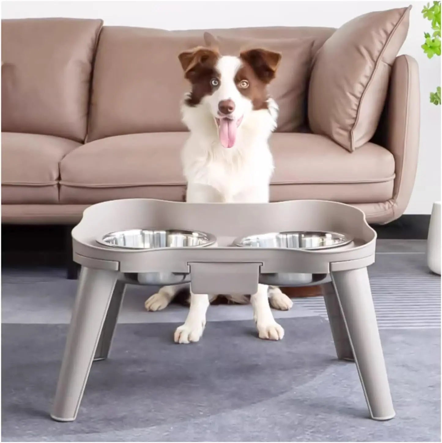 Pet food bowl with stand raised feeder dog bowl spill proof dog water bowl suitable for small, medium and large dogs and pets