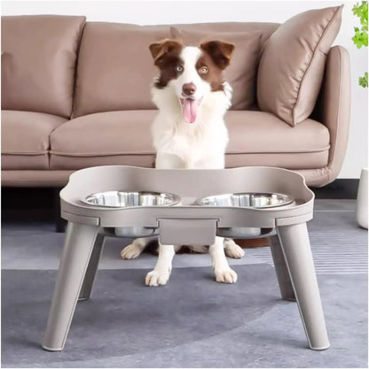 Pet food bowl with stand raised feeder dog bowl spill proof dog water bowl suitable for small, medium and large dogs and pets