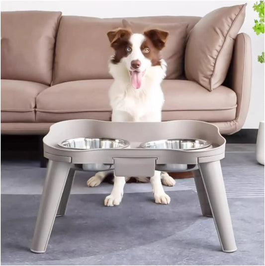 Pet food bowl with stand raised feeder dog bowl spill proof dog water bowl suitable for small, medium and large dogs and pets