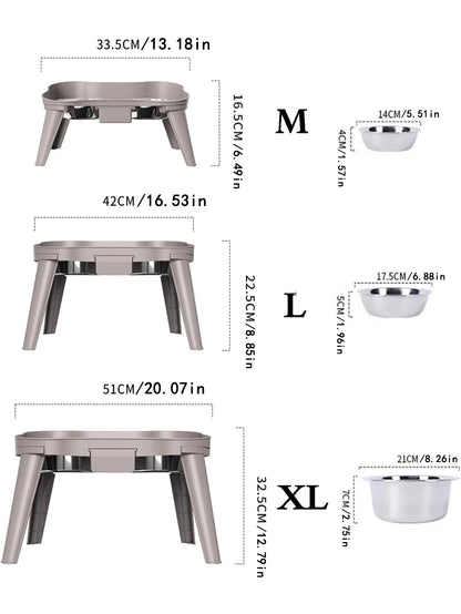 Pet food bowl with stand raised feeder dog bowl spill proof dog water bowl suitable for small, medium and large dogs and pets