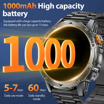 LIGE New 1000mAh Big Battery Smart Watch Men LED Flashlight BT Call IP68 Waterproof Men Watches Spots Smartwatch For Android ios