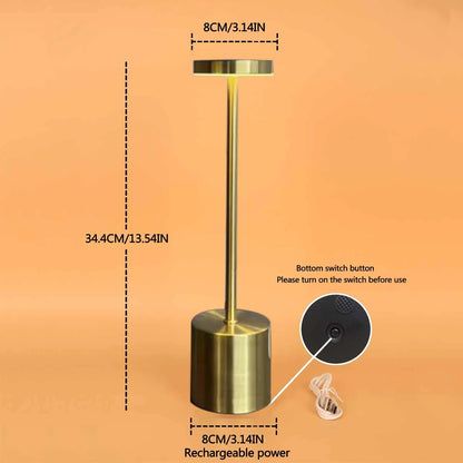 Classic Table Lamp USB Rechargeable Night Light Stepless Dimming Touch Desk Lamp 3 Colors Bedside Lamp Hotel Bar Decoration