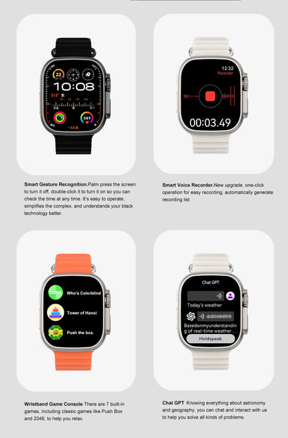 DT Ultra 3 Pro Smart Watch HD AMOLED Screen 32GB MP3 MP4 Player  APP Store GPS Navigator ChatGPT NFC Sports Smartwatch Men Women