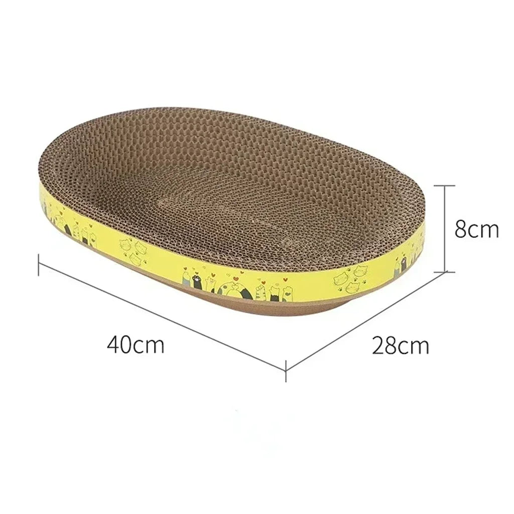 Oval Cat Scratching Board Protect Furniture Grinding Claw Toys  Corrugated Paper Wear-resistant Cat Nest Cat Accessories