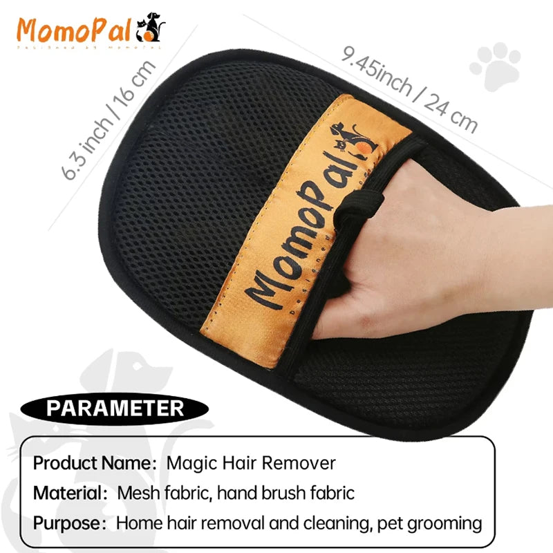 Upgraded Pet Grooming Gloves Cats Hair Brush Pet Removal Gloves Dual Brush Static-free Cat Cleaning Tool Hair Stripping Mitts