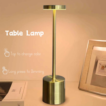 Classic Table Lamp USB Rechargeable Night Light Stepless Dimming Touch Desk Lamp 3 Colors Bedside Lamp Hotel Bar Decoration