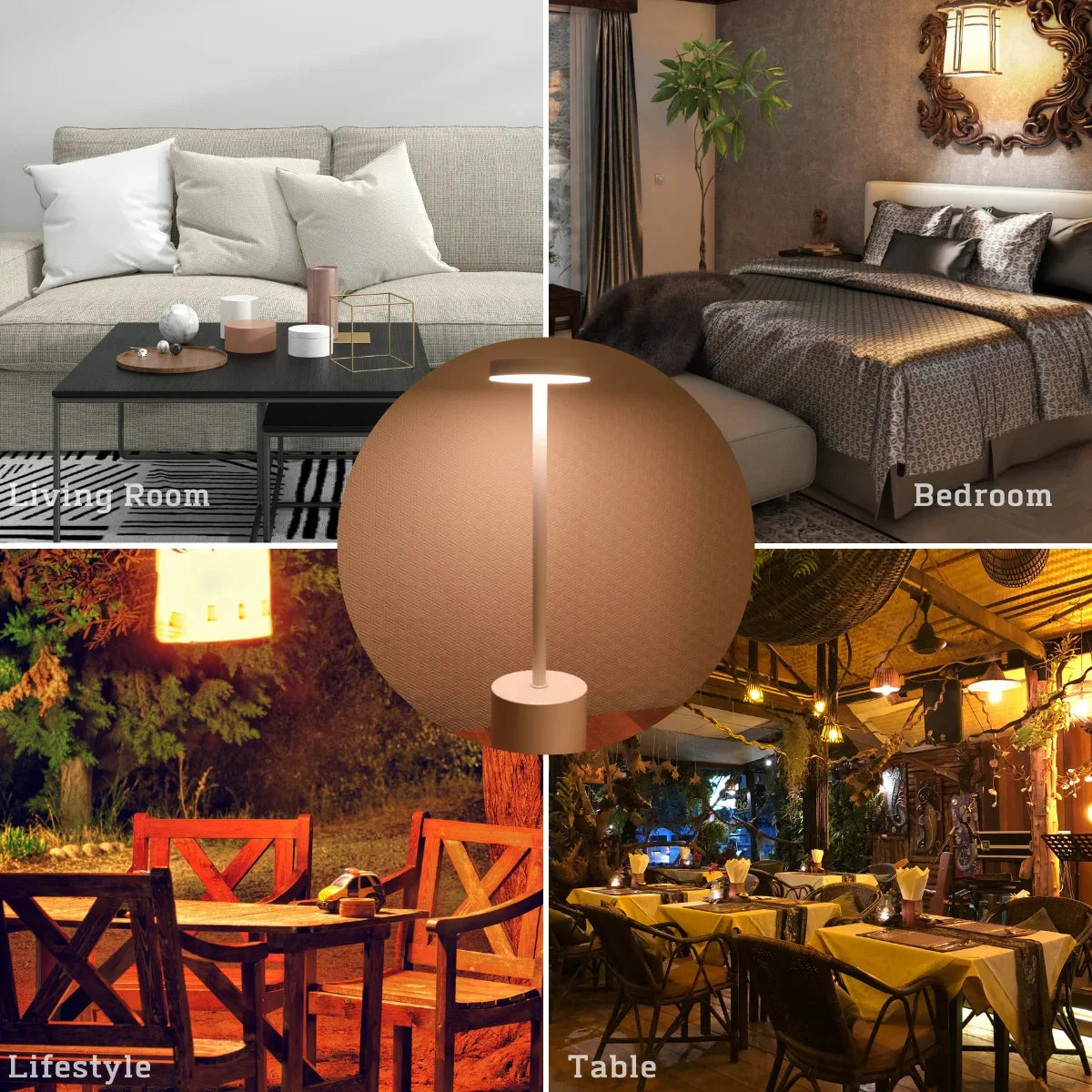 Classic Table Lamp USB Rechargeable Night Light Stepless Dimming Touch Desk Lamp 3 Colors Bedside Lamp Hotel Bar Decoration