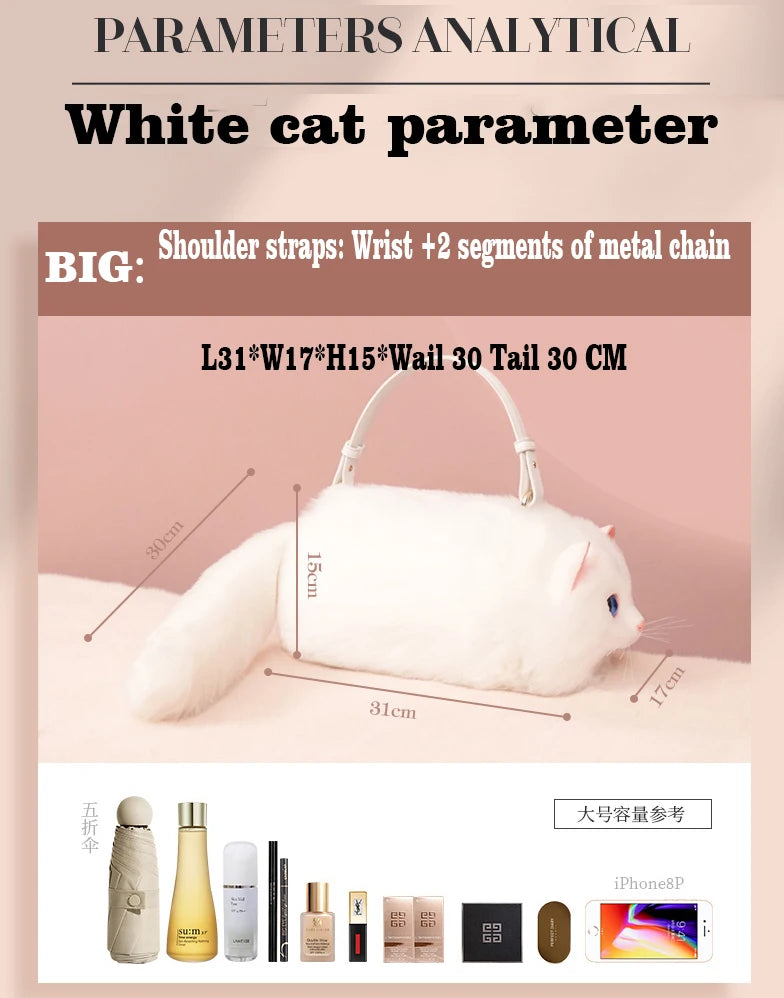Design Patent Women Shoulder Female Cat Bag Shoppers Simple Fashion Zipper Handbags Shoulder Large Capacity Tote  Clutch Bags