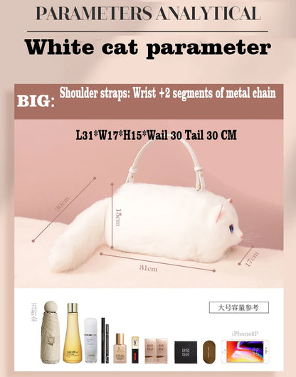 Design Patent Women Shoulder Female Cat Bag Shoppers Simple Fashion Zipper Handbags Shoulder Large Capacity Tote  Clutch Bags