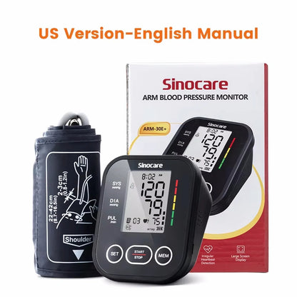 Sinocare Blood Pressure Monitor Digital Tonometer Upper Arm Blood Pressure Meter Automatic BP Medical Sphygmomanometer Pulse