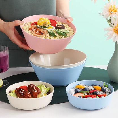 Wheat Straw Soup Bowl Microwavable Plastic Tableware Fruit Salad Bowls Cereal Ramen Pasta Dishes Dinner Plate kitchen Utensils