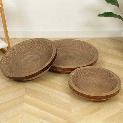 Cat Scratching Pads Round Oval Cat Scratch Pad Bowl Nest for Indoor Cats Grinding Claw Round Grinding Claw Toys Scratching Board