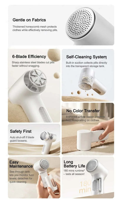 Original 2025 New XIAOMI MIJIA Lint Remover 2 Rechargable Cloth Fabric Shaver Fluff Pellet Remove Machine for Clothes Sweater