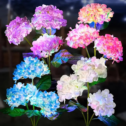 Solar Lights Outdoor Garden Light Waterproof Solar Garden Lights with Hydrangea Flower Lights LED Solar Powered Landscape Lights