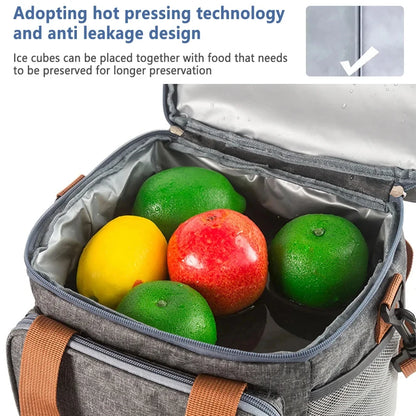 Picnic Cooler Bags Thermal Lunch Box Bag Double Layer Outdoor Camping Food Drink Ice Insulated Case Travel Storage Bags