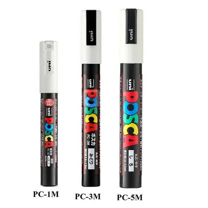 Japan Uni POSCA Marker Pen Set Acrylic Graffiti Drawing Permanent Waterproof Children's Drawing PC-3M/1M/5M Fabric Art Supplies