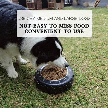 Pet Bowl Tire Shape Large Diameter Bowl Non-Slip Removable and Washable Pet Food Utensils