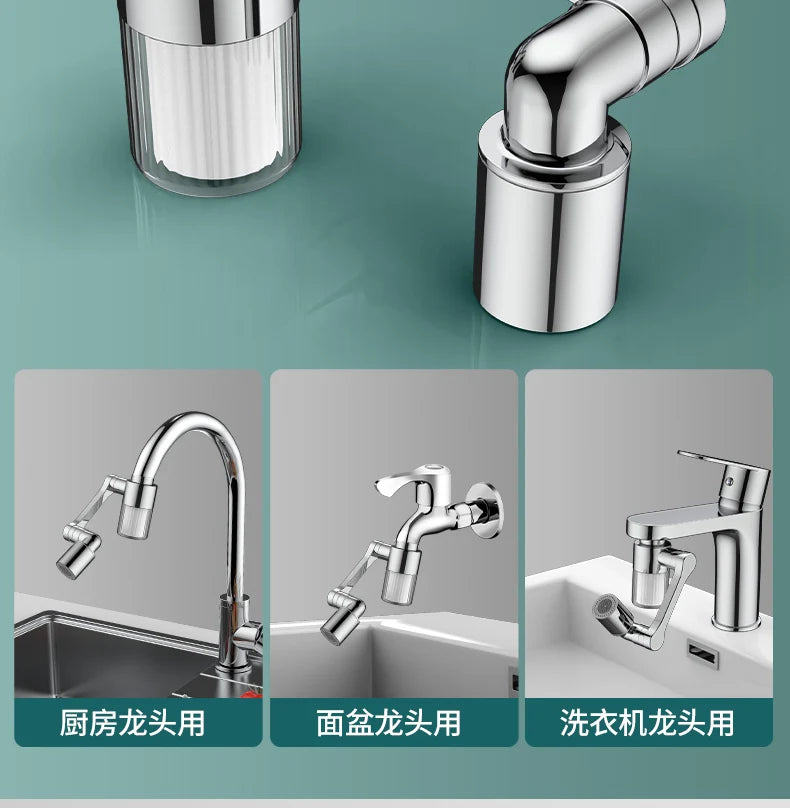 New Kitchen Faucet Extender with Filter 2 Modes Metal Universal Swivel Bubbler Nozzle 1440° Rotate Filtered Faucet Extension