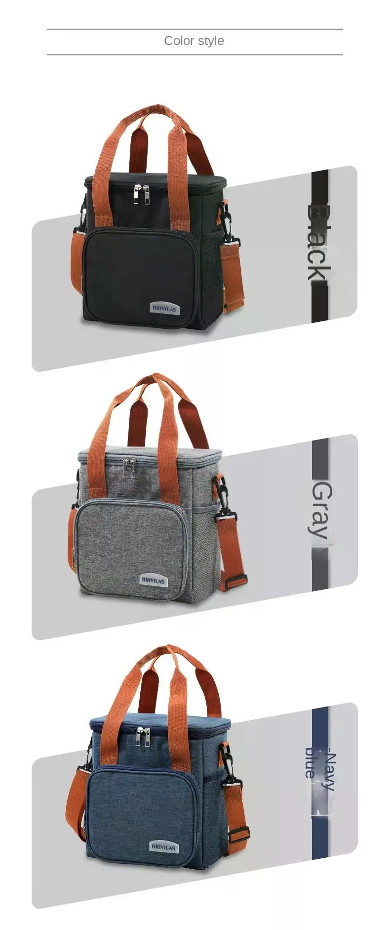 Portable Thermal Lunch Bag Picnic Food Cooler Bags Insulated Case Durable Waterproof Office Lunchbag Shoulder Strap Cooling Box