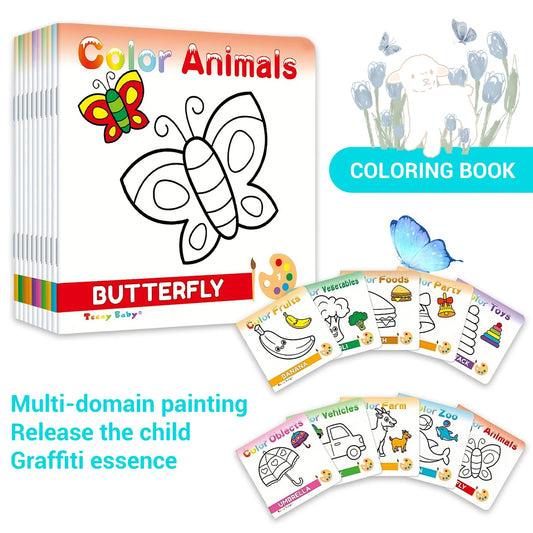 1 set of 10 children's handwriting tracking simple drawing coloring books simple simple drawing learning and DIY color coloring