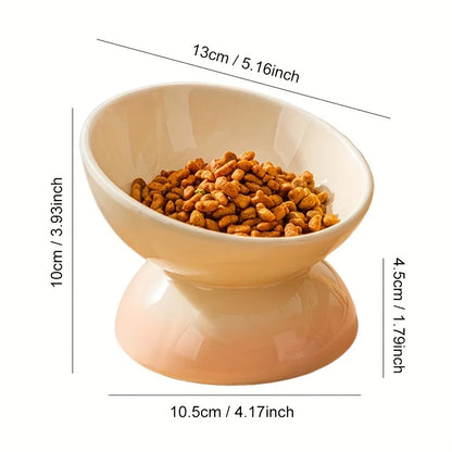 Cat bowl,Ceramic Elevated Pet Food Bowls - Perfect for Dogs and Cats - Reduces Neck Strain and Improves Digestion