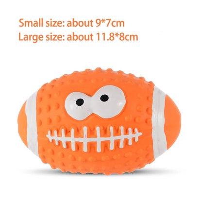 Pet Toys Olive Ball Squeaky Latex Dog Toy Ball S-L Soft Durable Interaction Smiling Face Rugby Dog Chewing Training Supplies