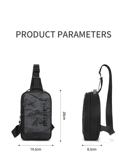 Lifetime Warranty Chest Bag For Men Cool Style Men Shoulder Bag 9.7inch IPad Bag Casual Male Crossbody Bag Lightweigt Mini Bags