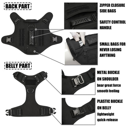 Military Large Dog Harness Training Pet Vest for French Bulldog German Shepherd Malinois Tactical Harnesses For Dogs Accessories